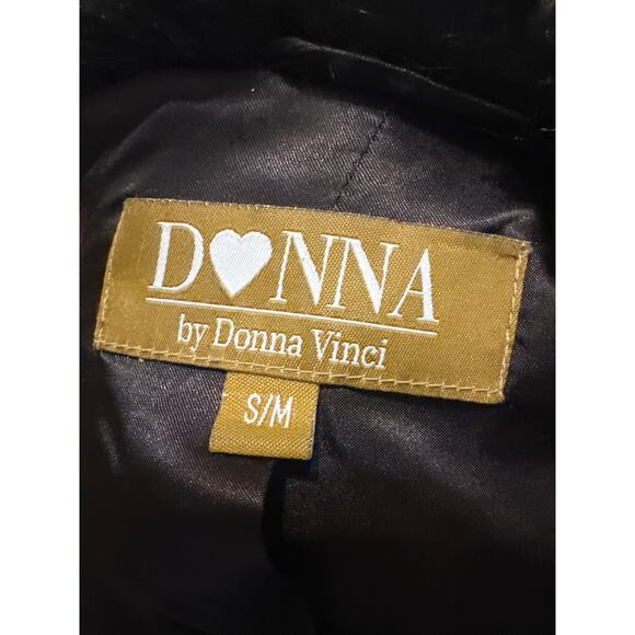 ⭐️ Women’s Donna Vinci Brown / Black / Cream Faux Fur Coat Size S/M Old Money - Picture 5 of 6